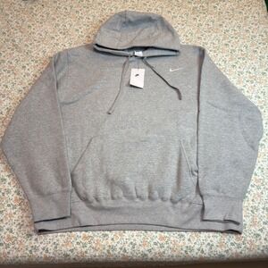 Nike Essential Fleece Hoodie Gray Pullover Swoosh Men's XXL Brand New With Tag